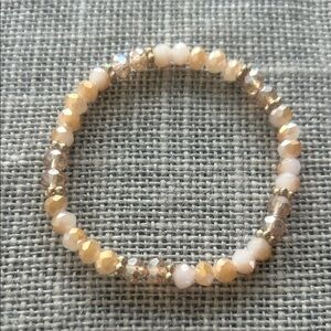 Sparkle beaded Elegant Gold and Cream color Beaded Bracelet